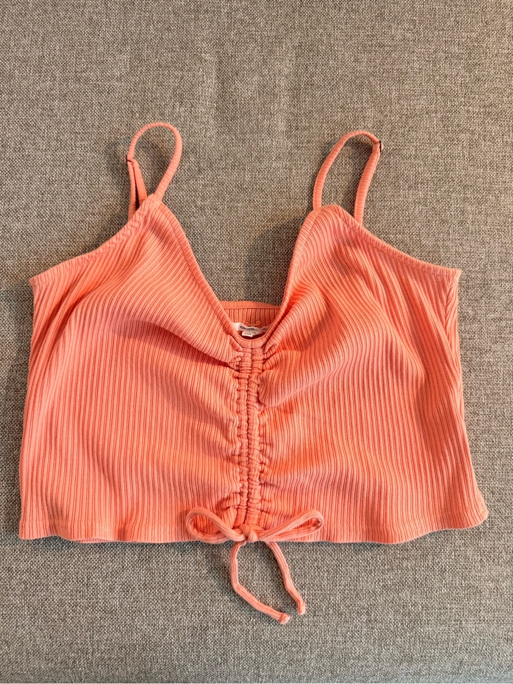 O’Neill Ruched Front Ribbed Cami Tank Top - Coral (M)